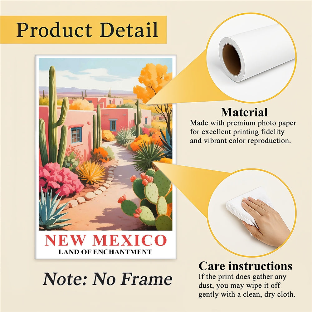New Mexico Print Travel Poster Nature Southwest Desert Souvenir Wall Art Landscape Painting Picture For Home Room Living Room Office Bedroom Aesthetic Decor Unframed | teecentury