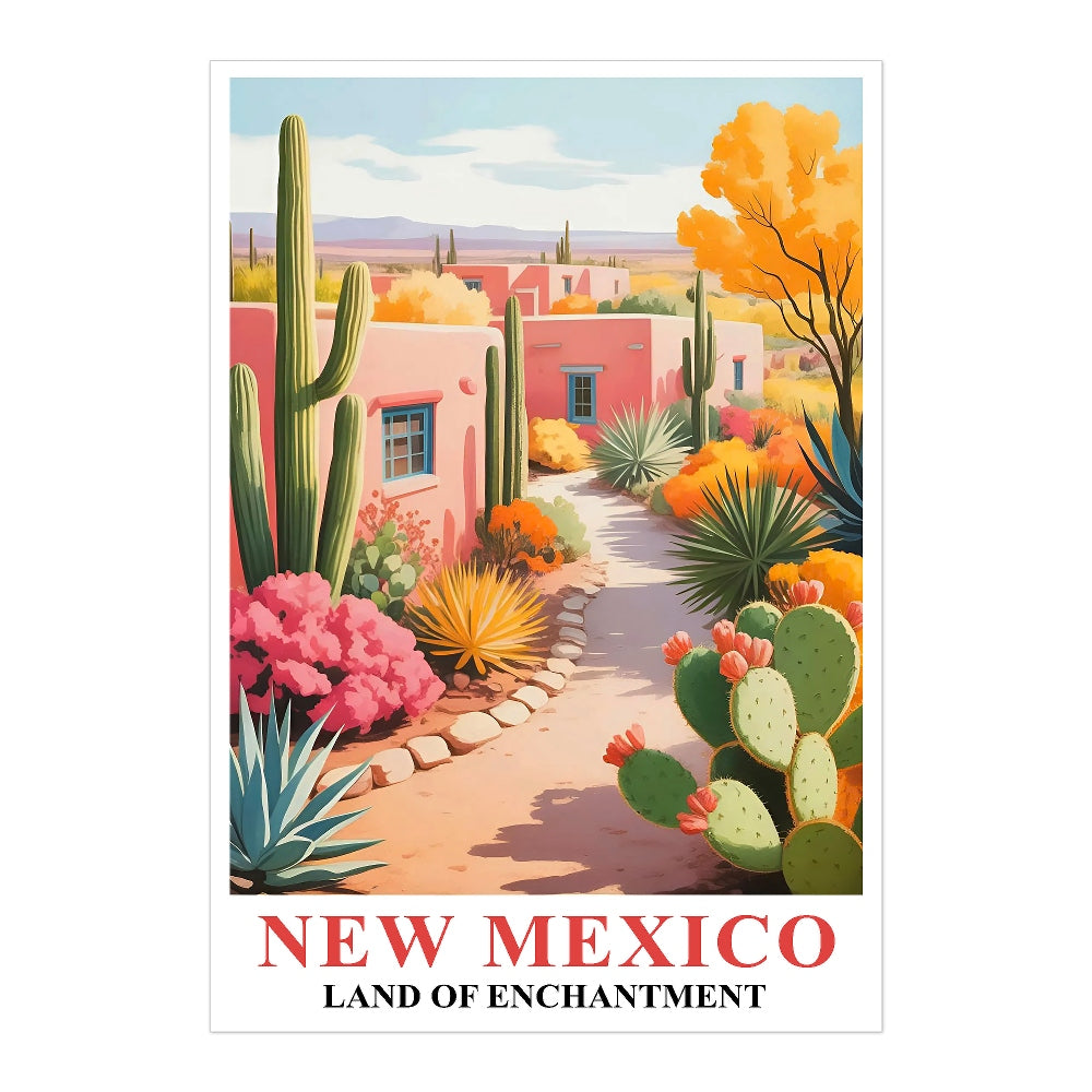 New Mexico Print Travel Poster Nature Southwest Desert Souvenir Wall Art Landscape Painting Picture For Home Room Living Room Office Bedroom Aesthetic Decor Unframed | teecentury
