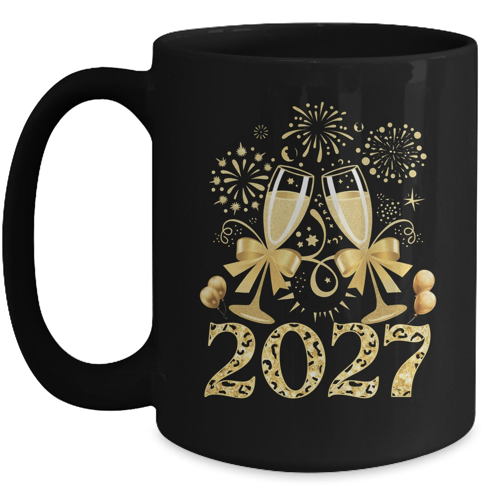New Years Eve Happy New Year 2026 Firework Leopard Women Mug | teecentury