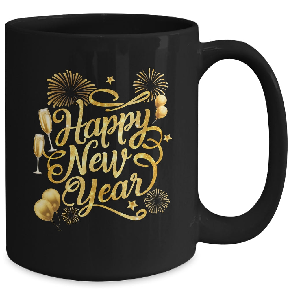 New Years 2025 Eve Party Supplies Happy New Year Fireworks Mug | teecentury