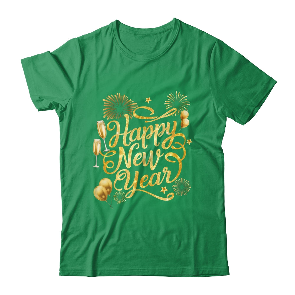 New Years 2026 Eve Party Supplies Happy New Year Fireworks Shirt