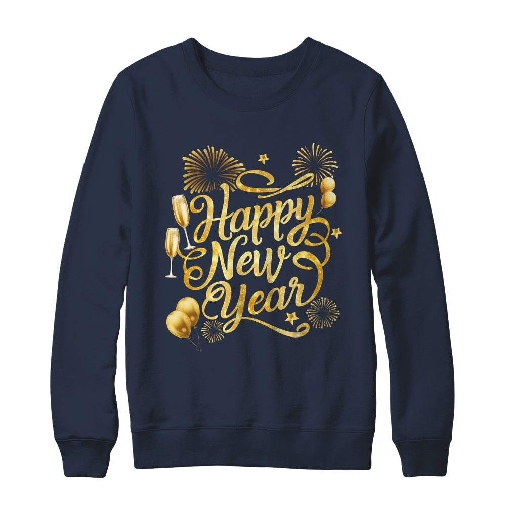 New Years 2026 Eve Party Supplies Happy New Year Fireworks Shirt