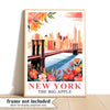 New York City Travel Print Poster Brooklyn Bridge Big Apple State NY Souvenir Wall Art Landscape Picture For Home Room Living Room Office Bedroom Decor Unframed | teecentury