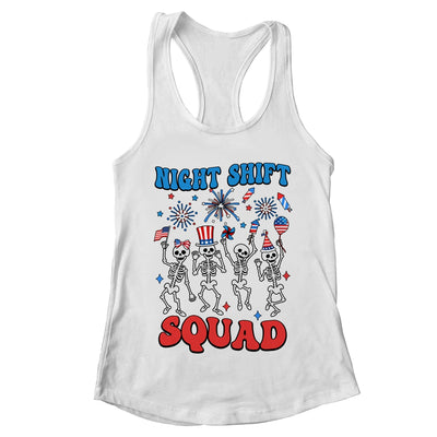 Night Shift Nurse 4th Of July Skeletons Night Shift Squad Shirt & Tank Top | teecentury