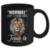 Normal Isn't Coming Back But Jesus Is Cross Christian Lion Mug Coffee Mug | Teecentury.com