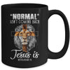 Normal Isn't Coming Back But Jesus Is Cross Christian Lion Mug Coffee Mug | Teecentury.com