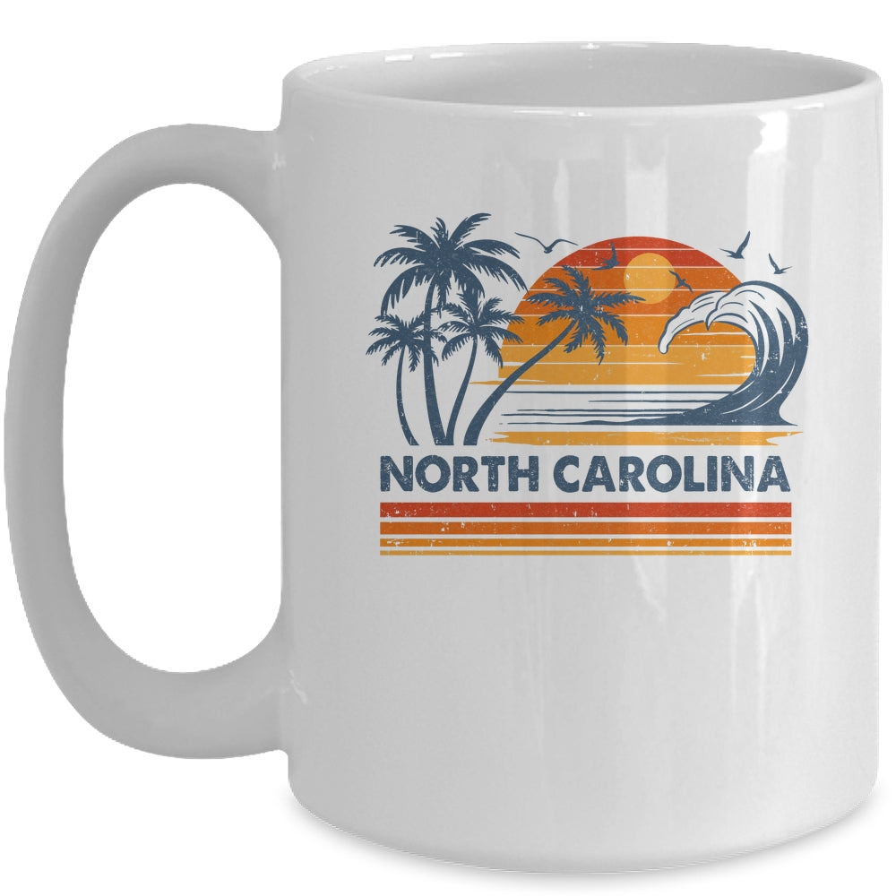 North Carolina Vacation Sunset Cute 70s Vintage Retro Beach Mug | teecentury