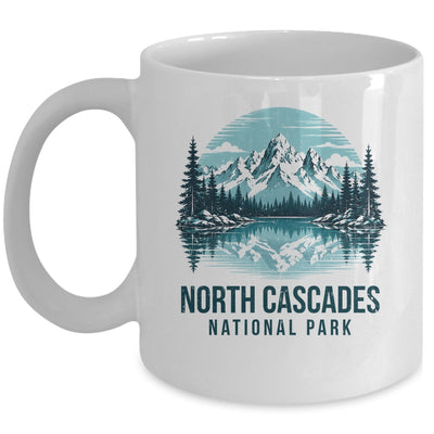 North Cascades National Park Retro Mountain Lake Outdoor Hiking Mug | teecentury