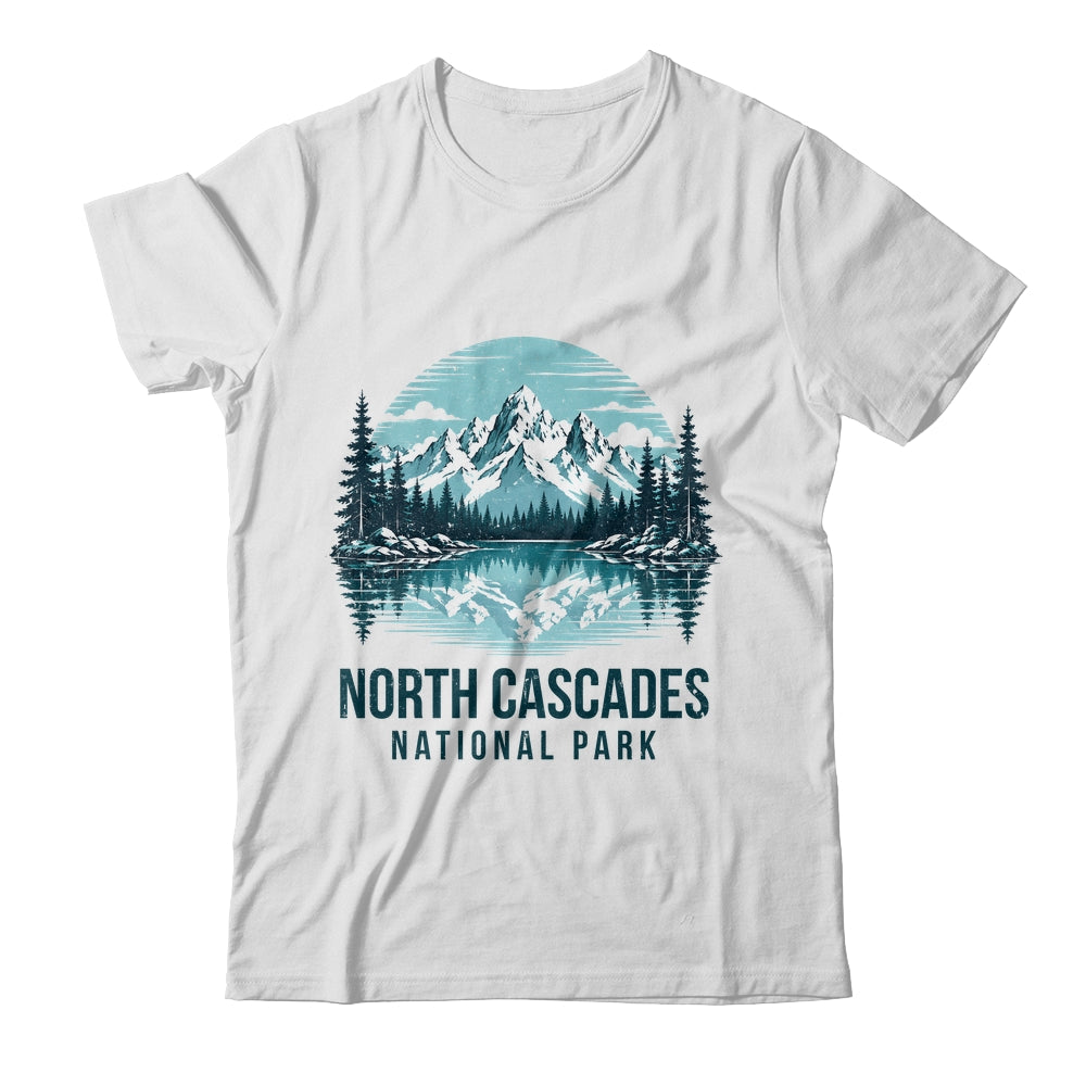 North Cascades National Park Retro Mountain Lake Outdoor Hiking Shirt & Tank Top | teecentury