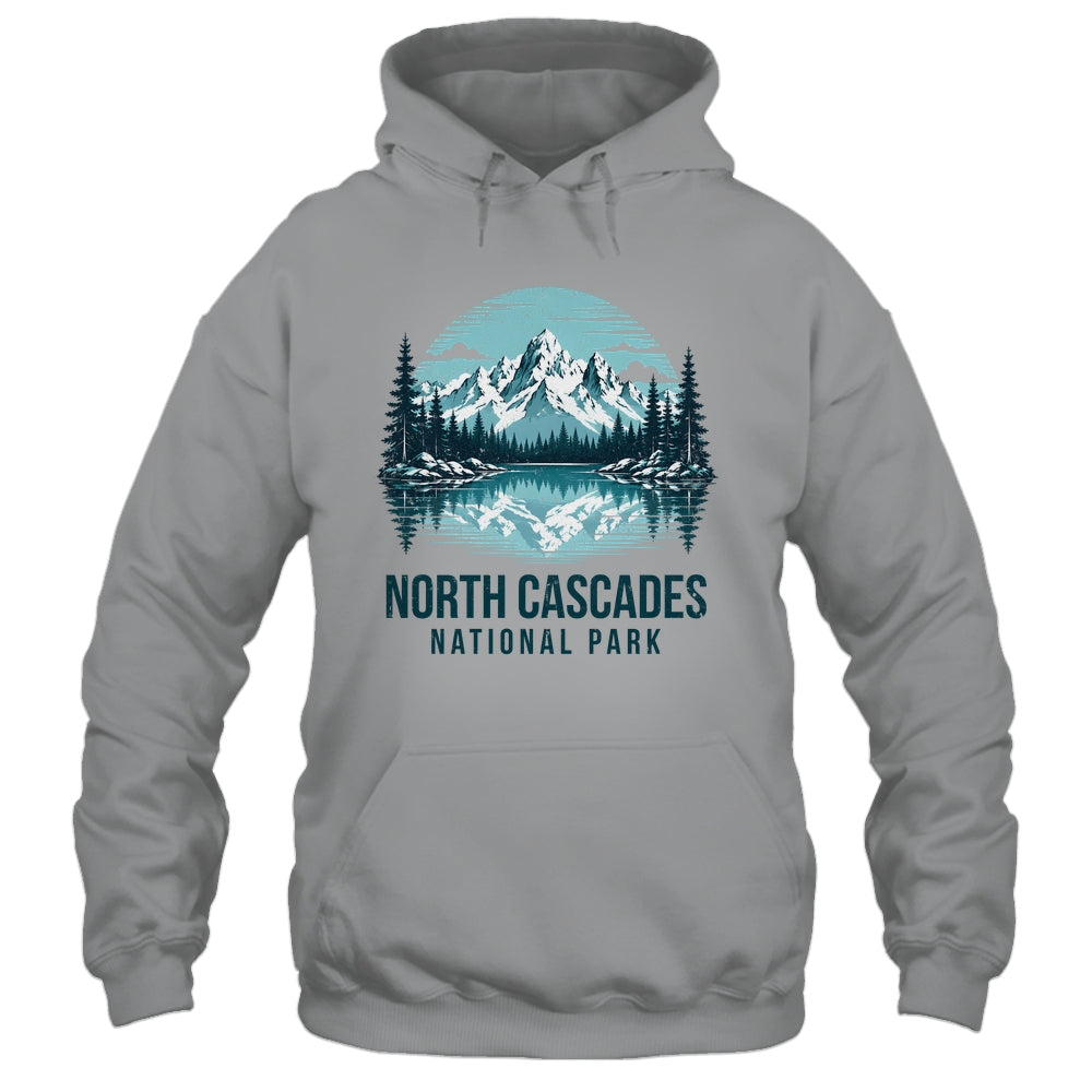 North Cascades National Park Retro Mountain Lake Outdoor Hiking Shirt & Tank Top | teecentury