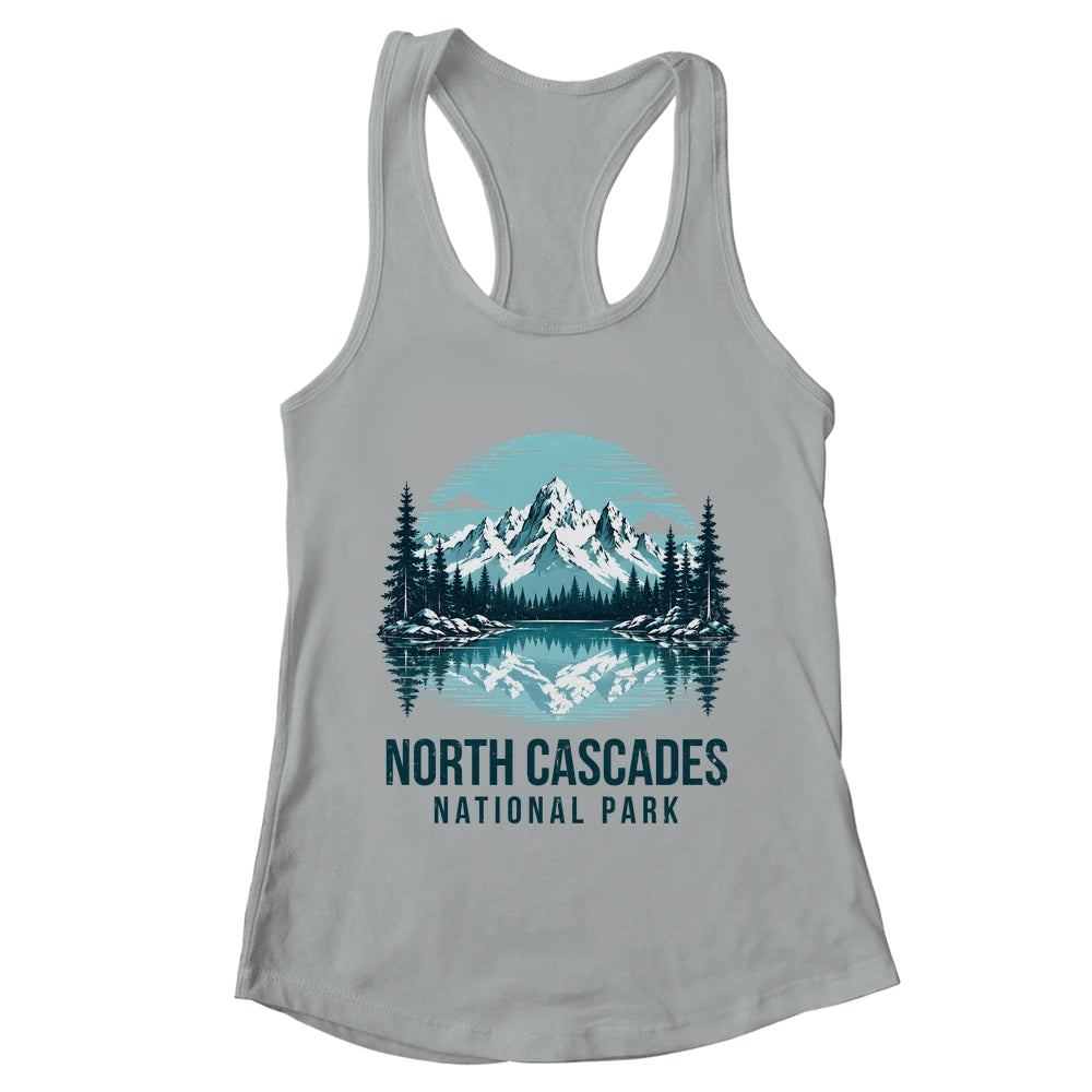North Cascades National Park Retro Mountain Lake Outdoor Hiking Shirt & Tank Top | teecentury