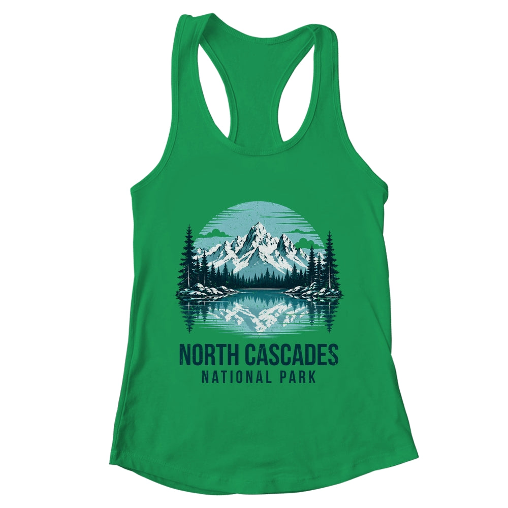 North Cascades National Park Retro Mountain Lake Outdoor Hiking Shirt & Tank Top | teecentury
