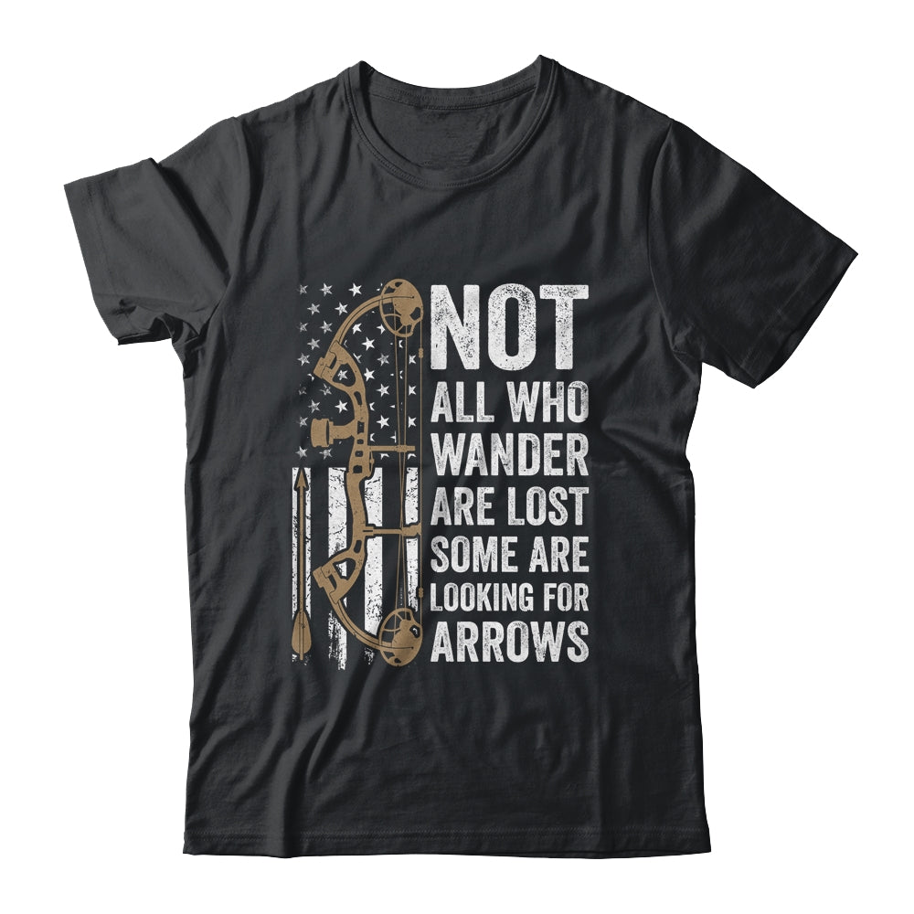 Not All Who Wander Are Lost Bow Funny Archery American Flag Shirt & Hoodie | teecentury
