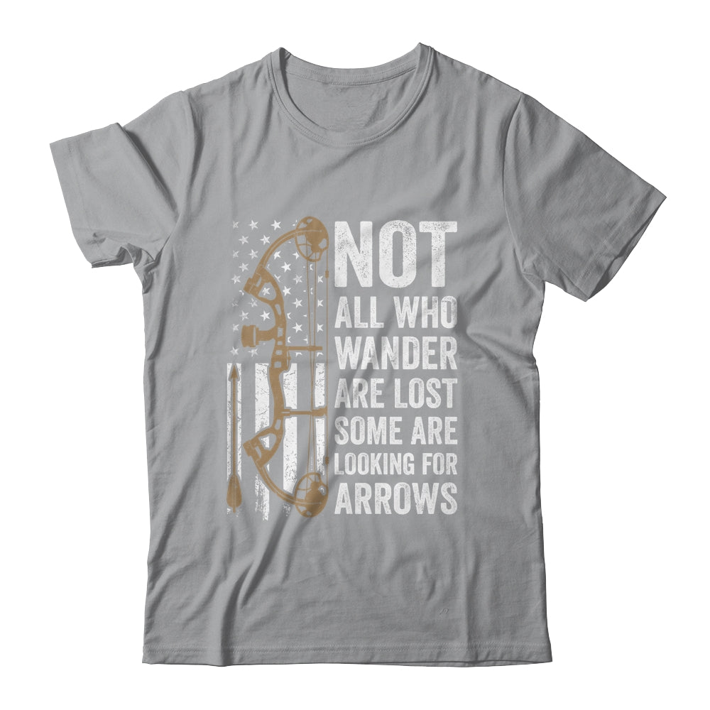 Not All Who Wander Are Lost Bow Funny Archery American Flag Shirt & Hoodie | teecentury