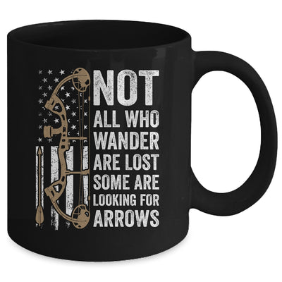 Not All Who Wander Are Lost Bow Funny Archery American Flag Mug | teecentury