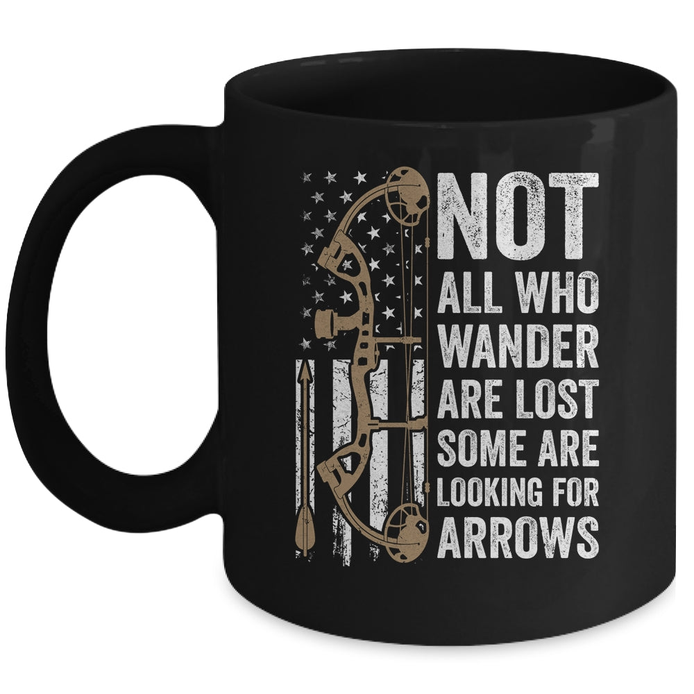 Not All Who Wander Are Lost Bow Funny Archery American Flag Mug | teecentury