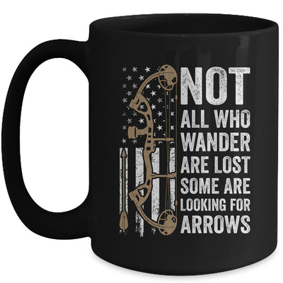Not All Who Wander Are Lost Bow Funny Archery American Flag Mug | teecentury