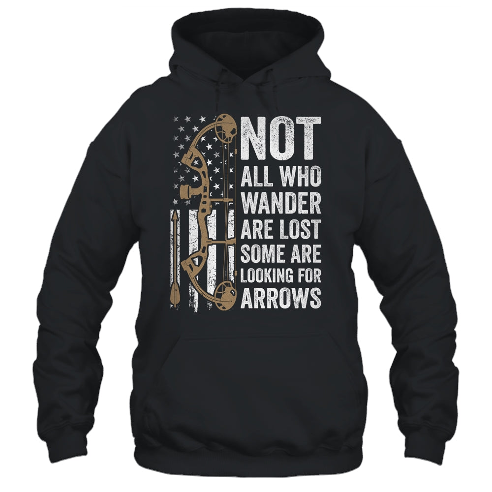 Not All Who Wander Are Lost Bow Funny Archery American Flag Shirt & Hoodie | teecentury