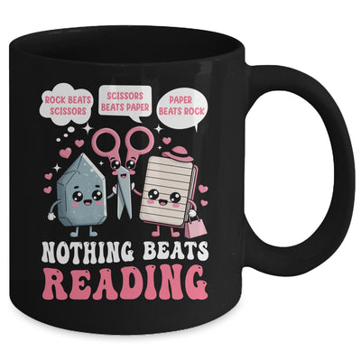 Nothing Beats Reading Book Librarian Rock Paper Scissors Mug | teecentury
