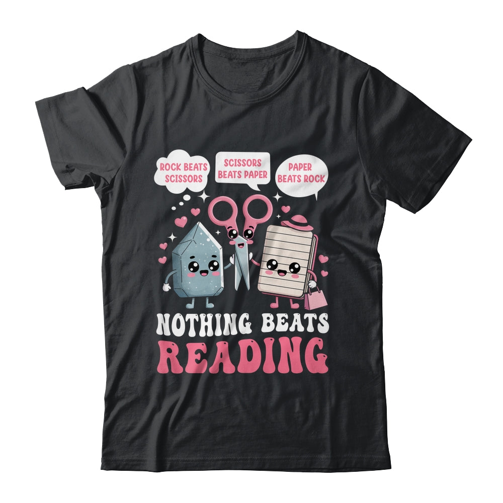 Nothing Beats Reading Book Librarian Rock Paper Scissors Shirt & Hoodie | teecentury