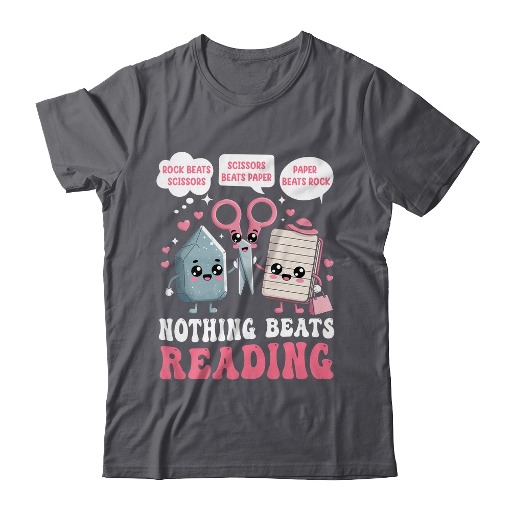 Nothing Beats Reading Book Librarian Rock Paper Scissors Shirt & Hoodie | teecentury