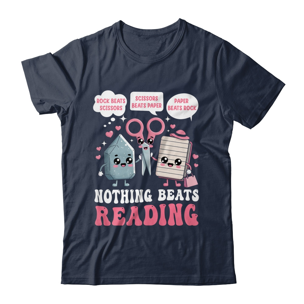 Nothing Beats Reading Book Librarian Rock Paper Scissors Shirt & Hoodie | teecentury