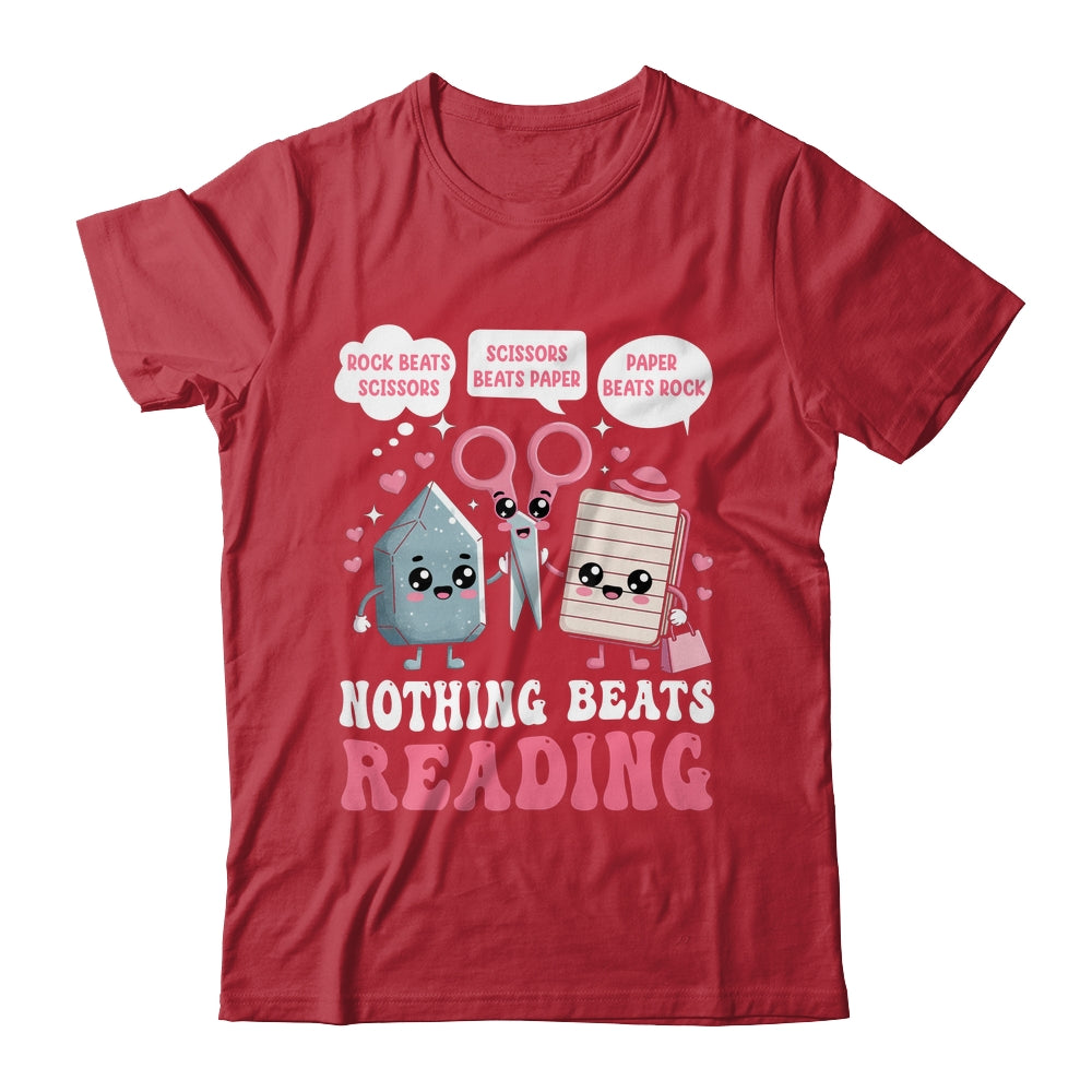 Nothing Beats Reading Book Librarian Rock Paper Scissors Shirt & Hoodie | teecentury