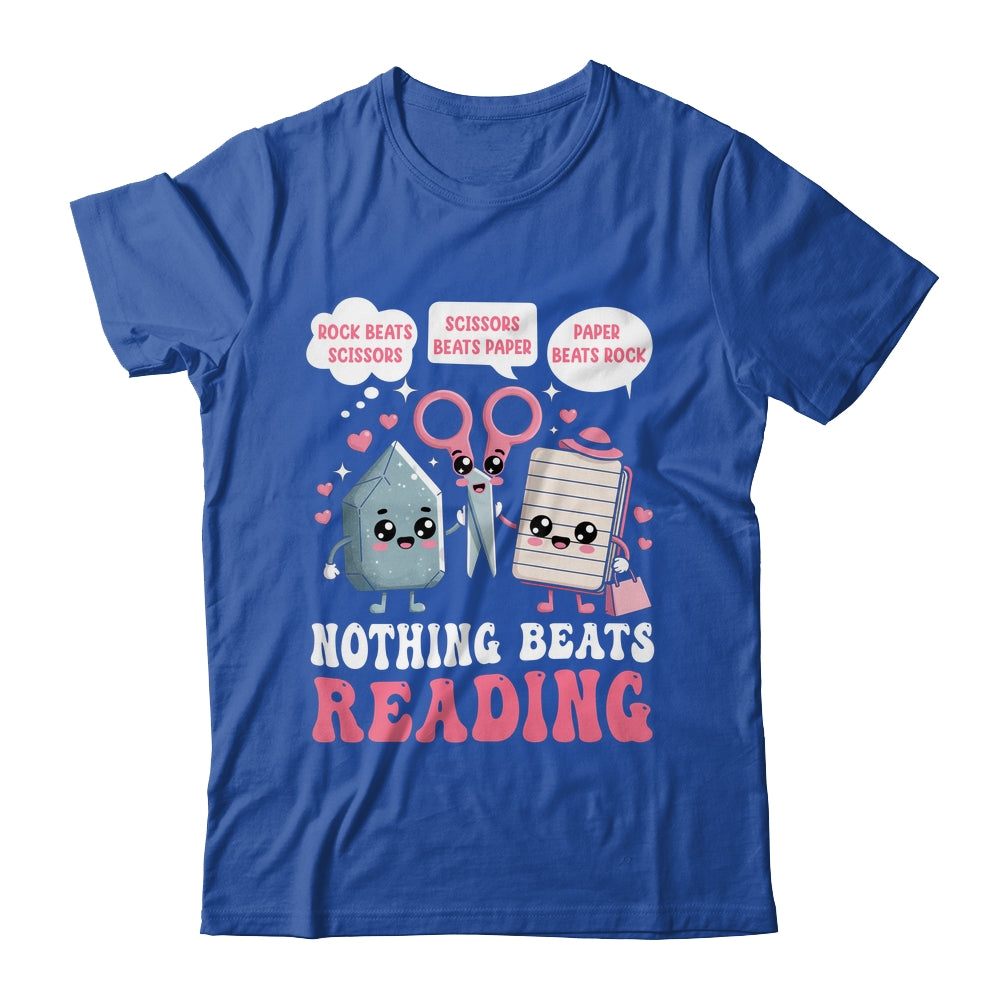 Nothing Beats Reading Book Librarian Rock Paper Scissors Shirt & Hoodie | teecentury
