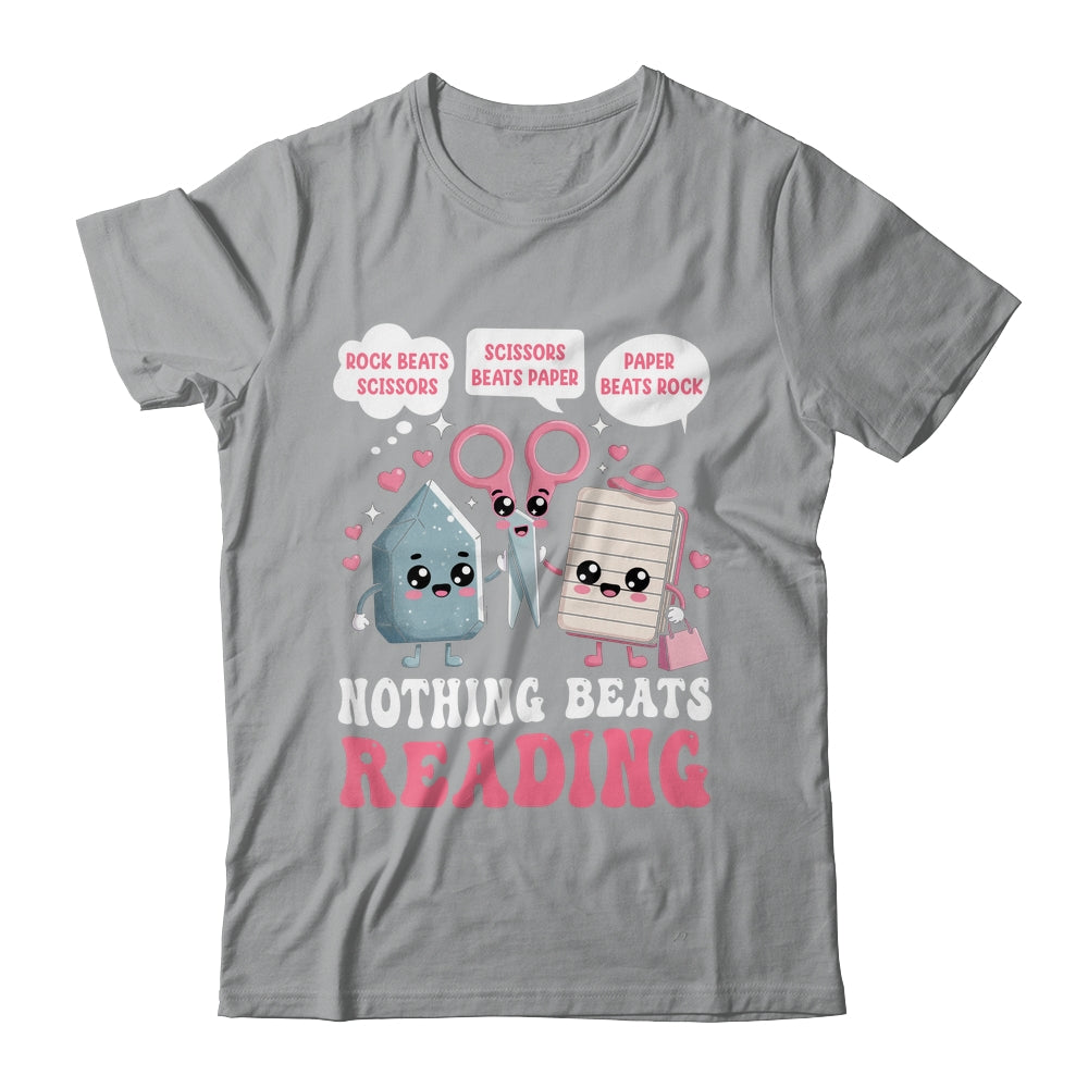 Nothing Beats Reading Book Librarian Rock Paper Scissors Shirt & Hoodie | teecentury
