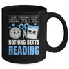 Nothing Beats Reading Rock Paper Scissors Funny Book Lover Mug | teecentury
