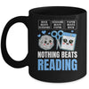 Nothing Beats Reading Rock Paper Scissors Funny Book Lover Mug | teecentury