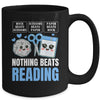 Nothing Beats Reading Rock Paper Scissors Funny Book Lover Mug | teecentury