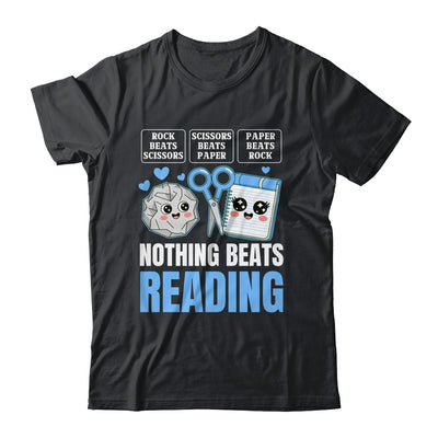 Nothing Beats Reading Rock Paper Scissors Funny Book Lover Shirt & Hoodie | teecentury