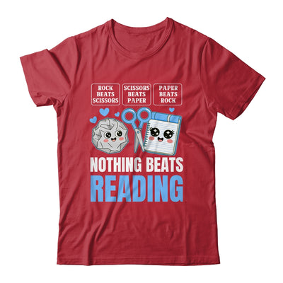 Nothing Beats Reading Rock Paper Scissors Funny Book Lover Shirt & Hoodie | teecentury