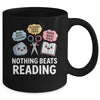 Nothing Beats Reading Rock Paper Scissors Funny Reading Book Mug | teecentury