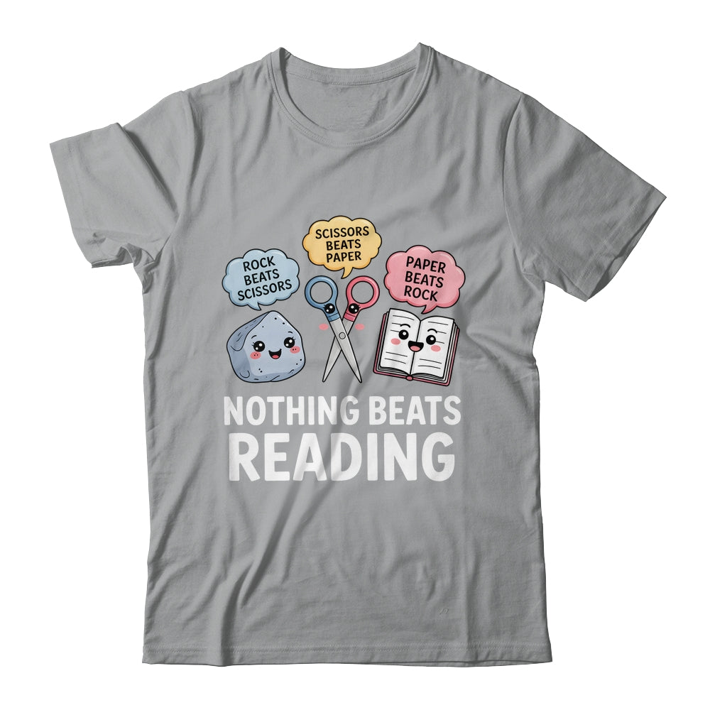 Nothing Beats Reading Rock Paper Scissors Funny Reading Book Shirt & Hoodie | teecentury
