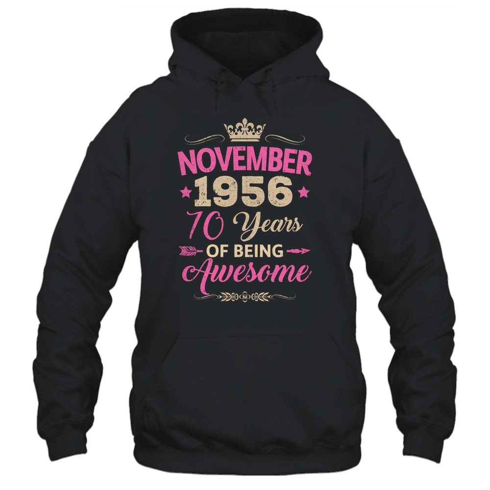 November 1956 70 Years Of Being Awesome Retro 70th Birthday Shirt & Tank Top | teecentury