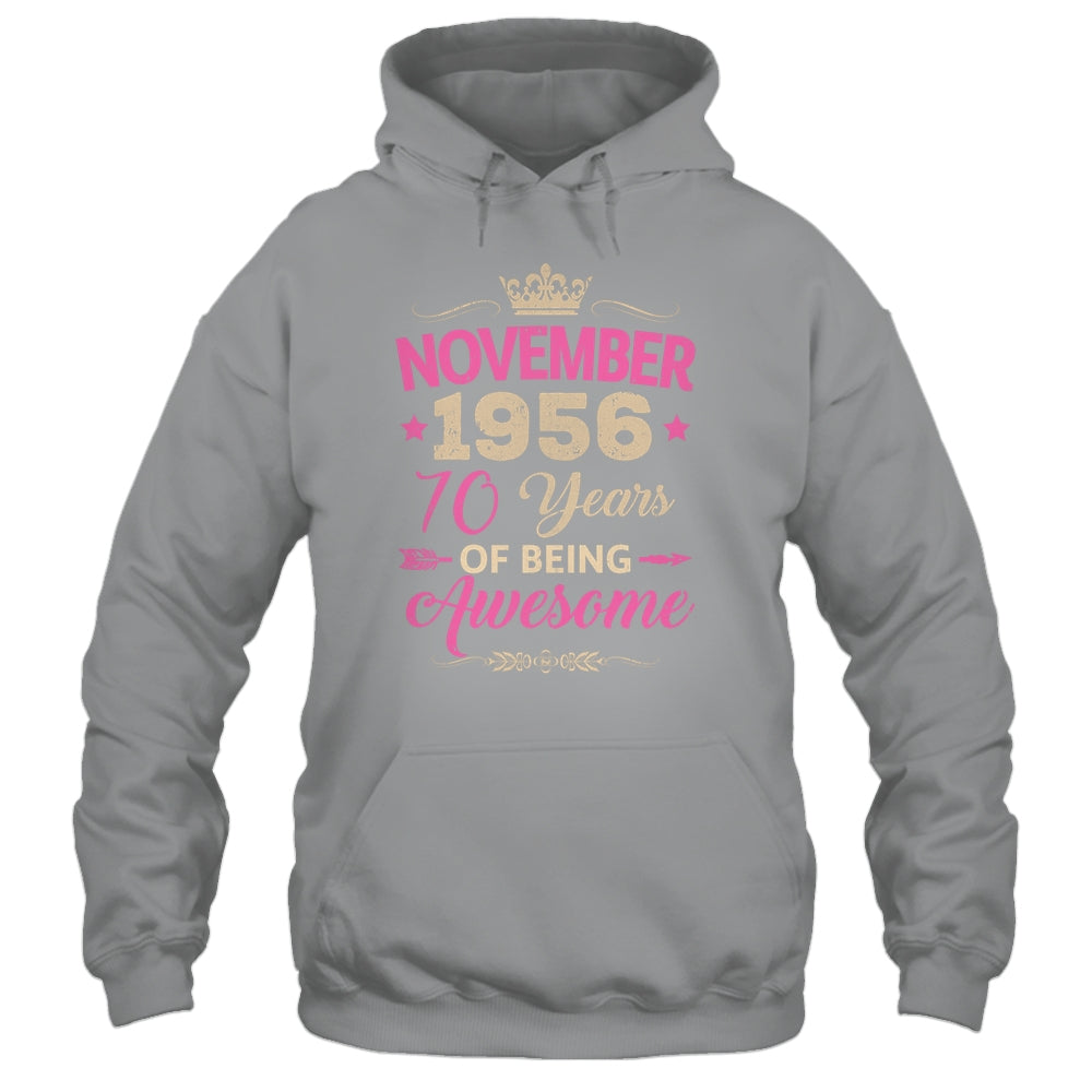 November 1956 70 Years Of Being Awesome Retro 70th Birthday Shirt & Tank Top | teecentury