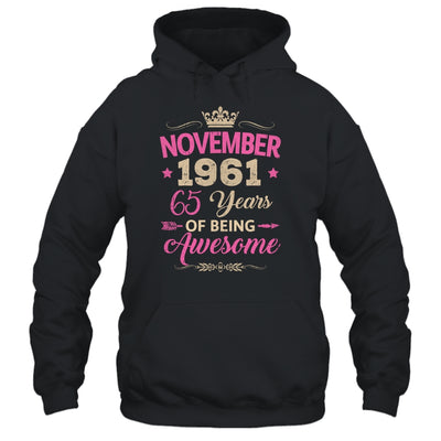 November 1961 65 Years Of Being Awesome Retro 65th Birthday Shirt & Tank Top | teecentury