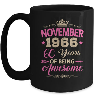 November 1966 60 Years Of Being Awesome Retro 60th Birthday Mug | teecentury