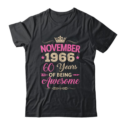 November 1966 60 Years Of Being Awesome Retro 60th Birthday Shirt & Tank Top | teecentury