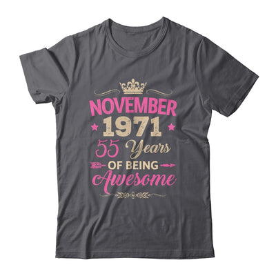 November 1971 55 Years Of Being Awesome Retro 55th Birthday Shirt & Tank Top | teecentury