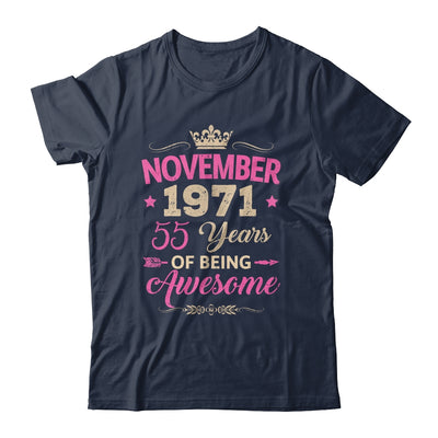 November 1971 55 Years Of Being Awesome Retro 55th Birthday Shirt & Tank Top | teecentury
