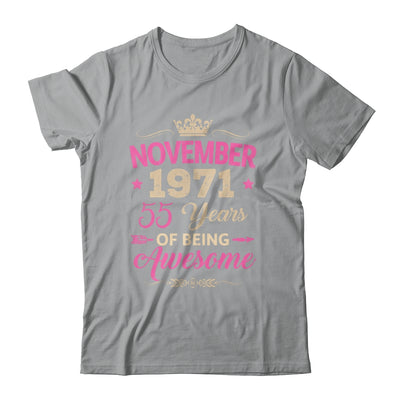 November 1971 55 Years Of Being Awesome Retro 55th Birthday Shirt & Tank Top | teecentury