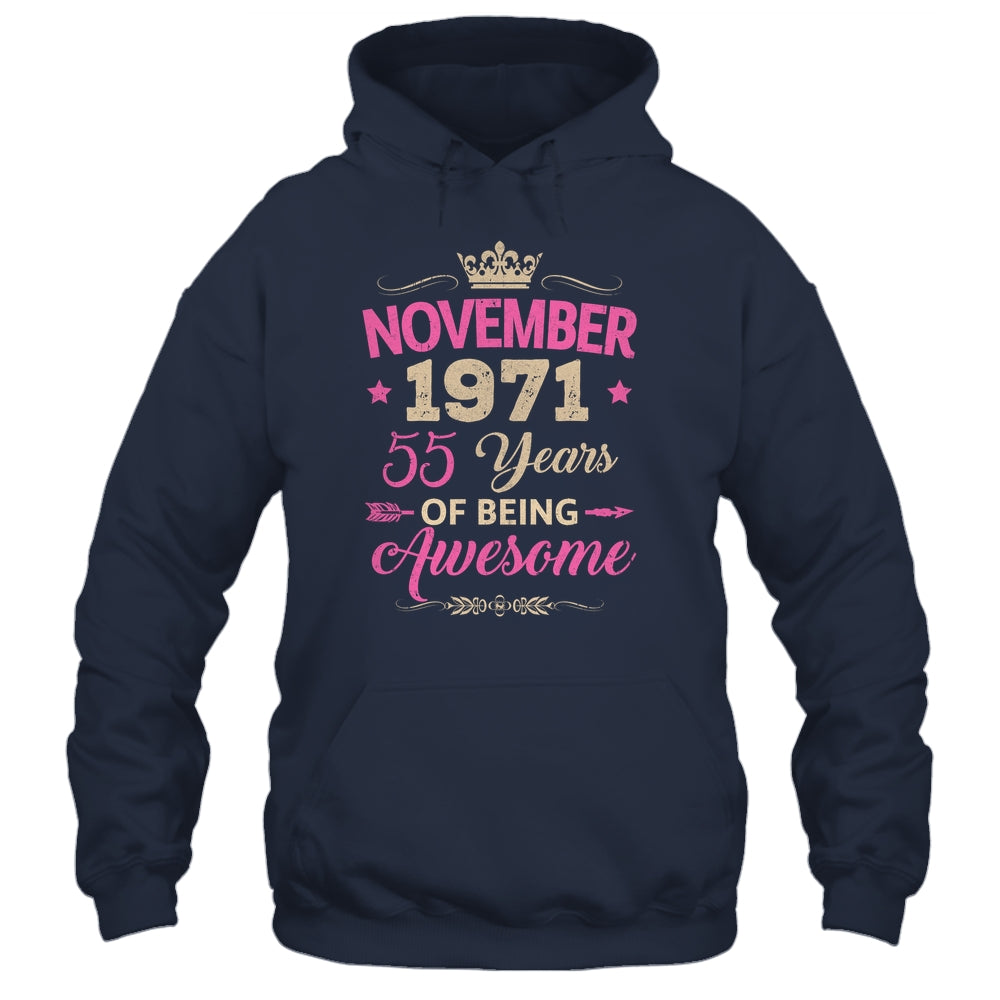November 1971 55 Years Of Being Awesome Retro 55th Birthday Shirt & Tank Top | teecentury