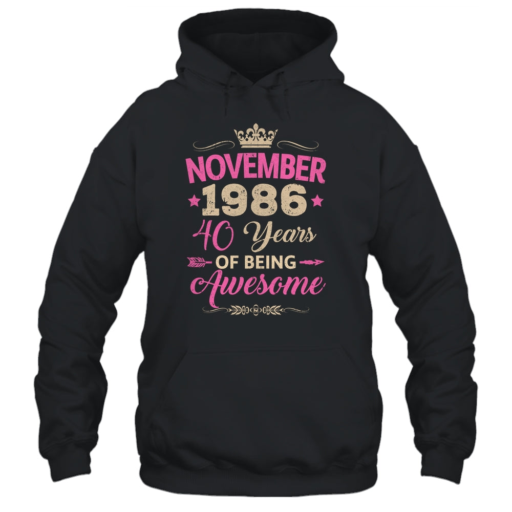 November 1986 40 Years Of Being Awesome Retro 40th Birthday Shirt & Tank Top | teecentury