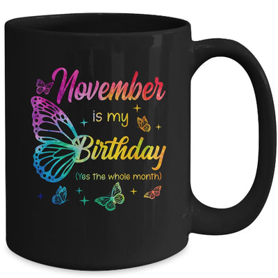 November Birthday For Women Girls Butterfly Tie Dye Theme Mug | teecentury