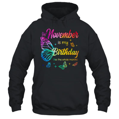 November Birthday For Women Girls Butterfly Tie Dye Theme Shirt & Tank Top | teecentury