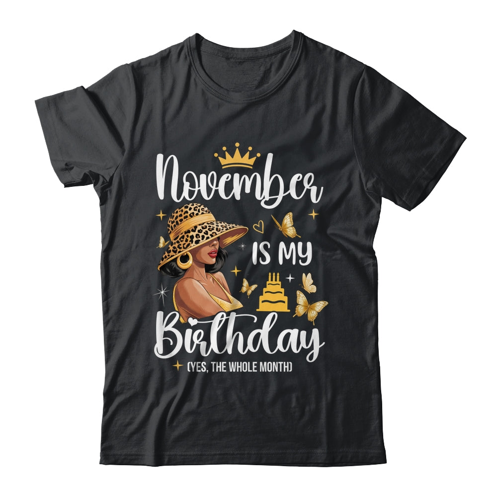 November Is My Birthday African American Woman Birthday Queen Shirt & Tank Top | teecentury