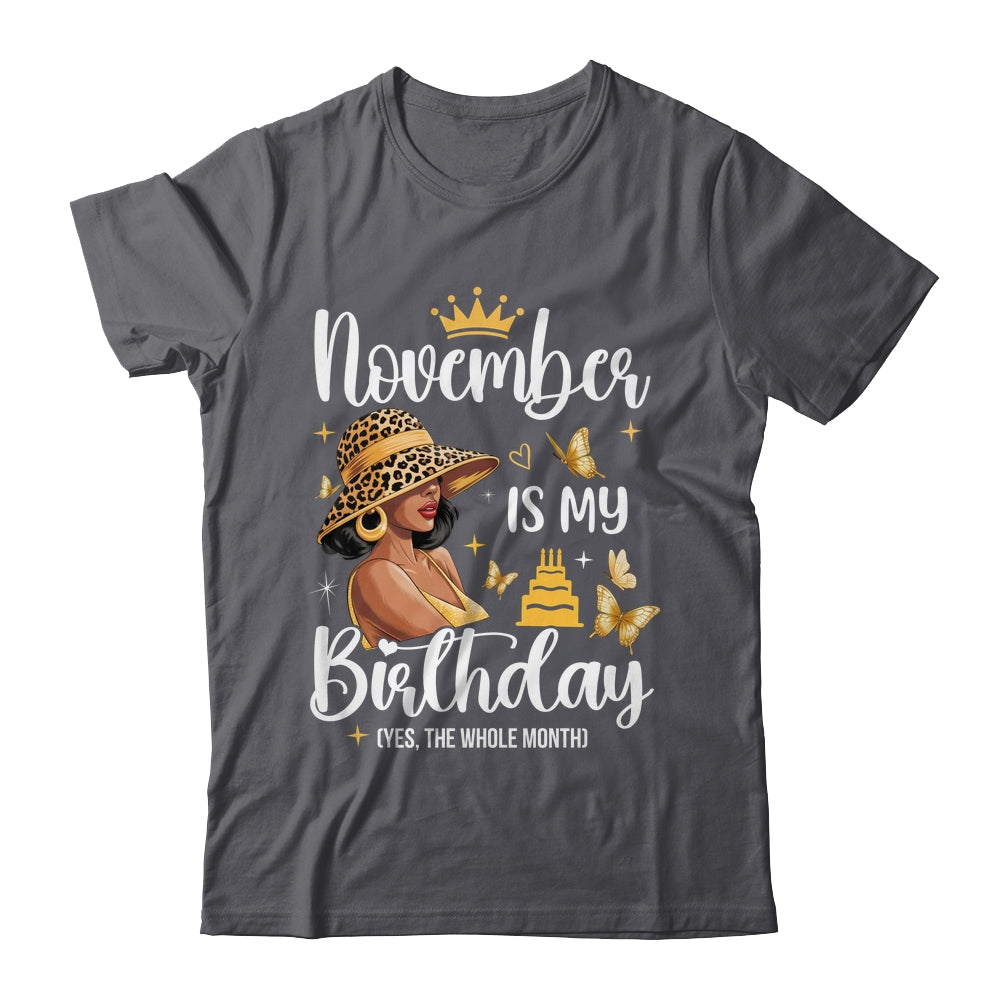 November Is My Birthday African American Woman Birthday Queen Shirt & Tank Top | teecentury